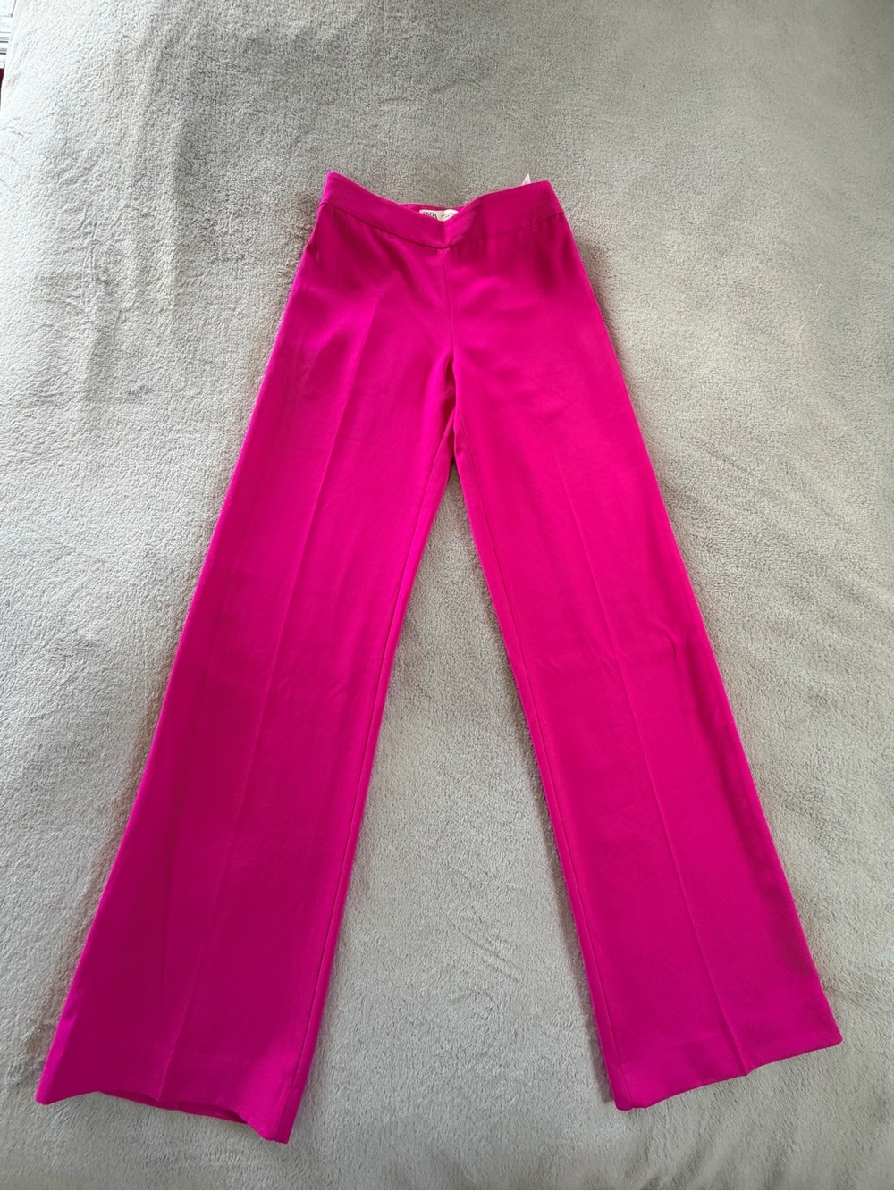 Zara Wide-Leg High-Rise Pants - Fuchsia Pink